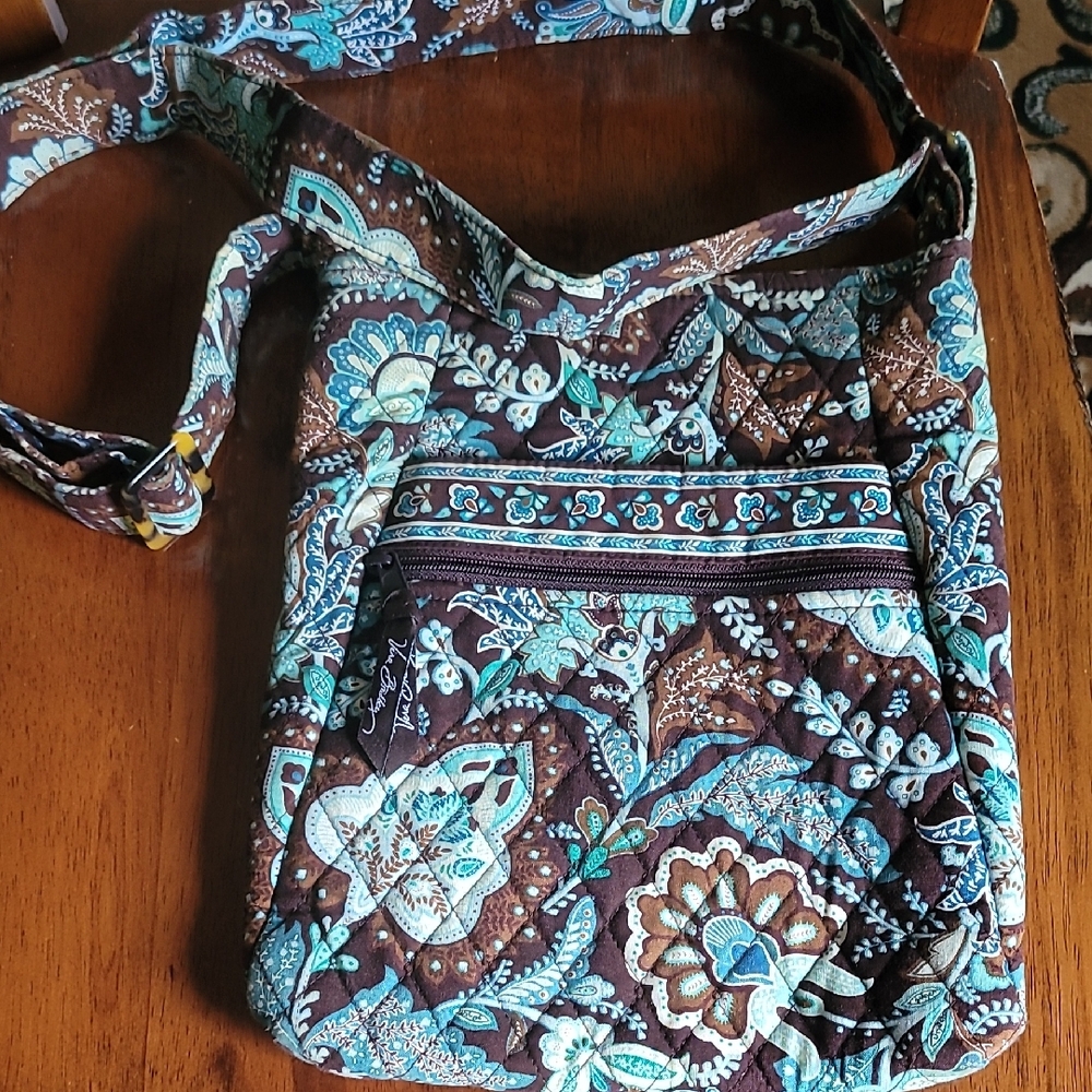 Vera Bradley Blue and Brown Paisley Crossbody Bag